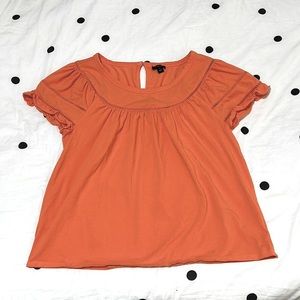 Ann Taylor Factory Orange Feminine Baby Doll Top
